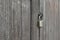 Old padlocked on wooden door