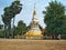 Old pagoda in Pra That Bang Phuan temple in Nong Khai province of Thailand.