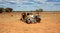 Old painted car in Mungo National Park, Australia