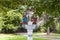 old painted crucifix to remember a dead priest near Trittenheim, Mosel, Germany