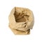 Old Paper Bag Isolated, Crumpled Disposable Ecology Container, Wrinkled Paperbag, Kraft Paper Bag