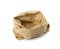 Old Paper Bag Isolated, Crumpled Disposable Ecology Container, Wrinkled Paperbag, Kraft Paper Bag