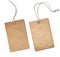 Old paper cloth tag or label set isolated