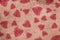 Old paper vintage heart texture, Hearts print papers