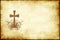 Old parchment paper with cross