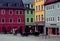 Old part of the city with colored houses and a cafe. Weimar, Germany - 20.12.2015
