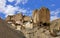 Old parts of Lamayuru or Yuru Monastery a Tibetan Buddhist monastery in Lamayouro with scenic sky in Ladakh, India - 2019