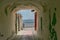 Old passageway leading to the Ligurian coast of Imperia, Italy