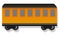 Old passenger wagon icon, cartoon style