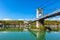 Old Passerelle du College bridge over Rhone river in Lyon, Franc