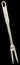 Old Patinated Stainless Steel Meat Carving Fork Front Side Isolated On Black Background