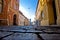 Old paved street of Zagreb upper town