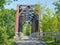 Old pedestrian bridge over the railway, Chicoutimi, Saguenay, Quebec, Canada