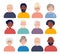 Old people avatars. Elderly characters portraits faces for cv or id documents vector flat web avatars
