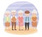 Old people, group people grandparents, mature persons cartoon characters