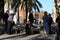 Old people playing Petanque in Barcelona