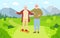 Old people riding skateboards cartoon vector