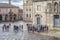 Old people watching Cathedral of Santiago de Compostela