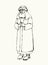 Old Pharisee Priest. Vector drawing