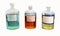 Old pharmaceutical bottles mock up isolated. Vintage chemistry flasks