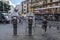 Old phone booths on the street in Naples, Italy