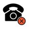 Old phone donÂ´ts flat icon isolated on white background. Hotline symbol. Telephone vector illustration. Telephone contact