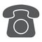 Old phone glyph icon, contact us and telephone