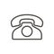 Old phone icon vector. Outline telephone. Line vintage phone symbol.