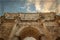 Old photo with view of the arch of Constantine in Rome, Italy