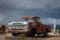 Old pickup truck abandoned in the field, it is a 1959 Ford F-Series F-100 third generation