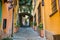 Old picturesque street with amazing view in beautiful Bellagio, Como lake, Italy