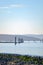 Old pier pillars in the ocean