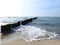 Old pier ruins in Baltic sea, Lithuania