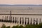 Old pier on the shore of the Gulf of Mexico