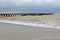 Old pier in stormy weather