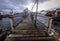 Old pier in traditional fishing settlements of Lofoten islands. Beautiful Norway landscape