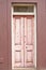 Old pink wooden door