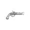 Old pirate gun isolate firelock musket sketch icon