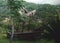 Old pirate sailboat in the jungle.