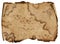 old pirates treasures map burnt scroll isolated