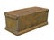 Old plain rustic wooden chest isolated.