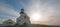 OLD POINT LOMA LIGHTHOUSE UNDER BLUE CIRRUS CLOUDSCAPE AT POINT LOMA SAN DIEGO SOUTHERN CALIFORNIA USA