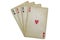 Old poker cards isolated