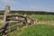 Old pole fence on outskirts