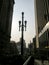 Old pole and Martinelli Building, seen from Sao Joao Avenue, downtown SÃ£o Paulo