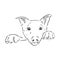 The old poor mangy dog look sad and lonely., mongrel, abandoned dog, vector sketch illustration