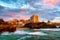 Old Port of Biarritz, France, in dramatic sunset light