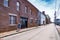 The Old Port District. 19th-century Brick Buildings line the streets of this Historic District. Portland, ME.