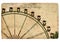 An old postcard with a Ferris wheel.