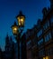 Old Prague Town street lamps at night